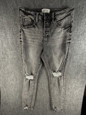 BKE Billie Gray Denim Jeans Slim Fit High Rise Ankle Skinny Stretch ACTL 29x27
